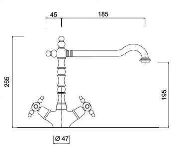 PARIGI - S7356A - Countertop 1 hole washbasin tap by Rubinetteria Giulini - view 3